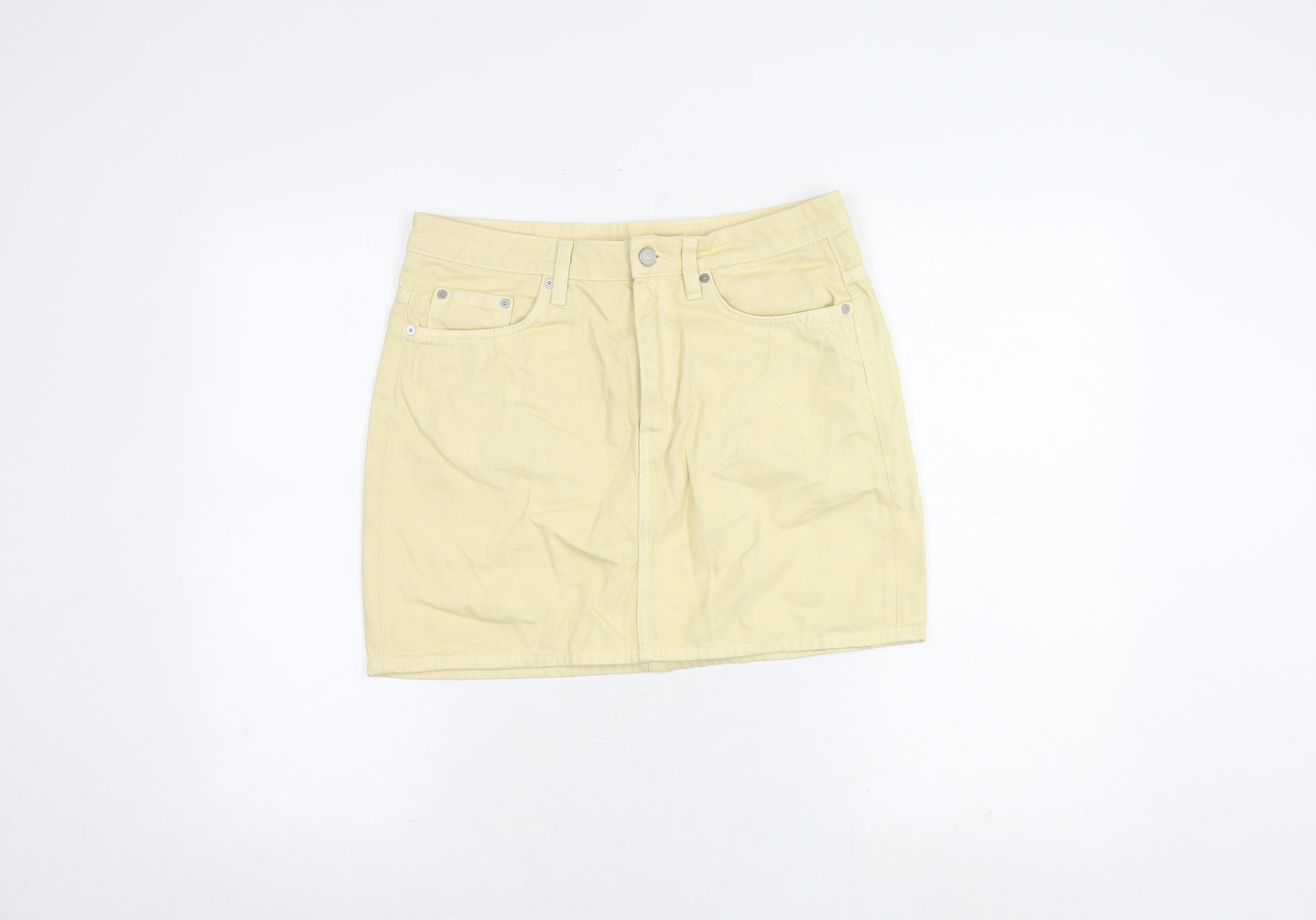 Weekday Women's Yellow Short Pencil Skirt Size 12