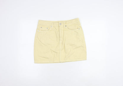 Weekday Women's Yellow Short Pencil Skirt Size 12