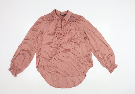 Womens UK Size 10 NEXT Pink Basic Blouse