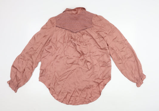 Womens UK Size 10 NEXT Pink Basic Blouse