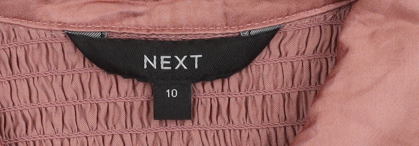 Womens UK Size 10 NEXT Pink Basic Blouse