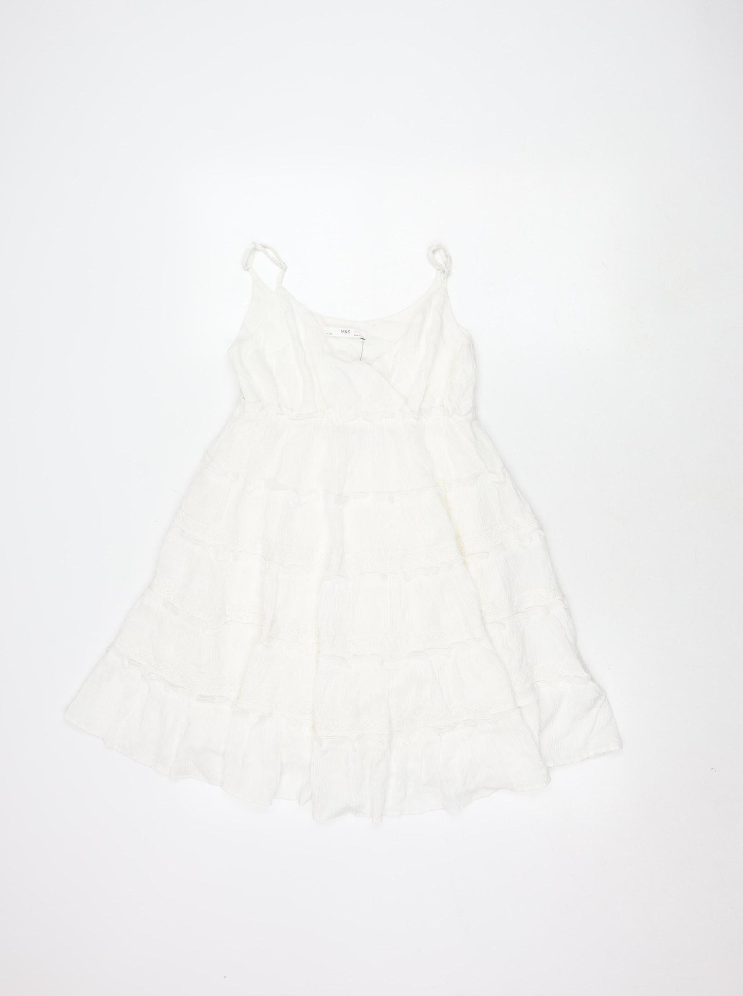 Marks and Spencer Girls Ivory Lace Sleeveless Dress 10-11 Years
