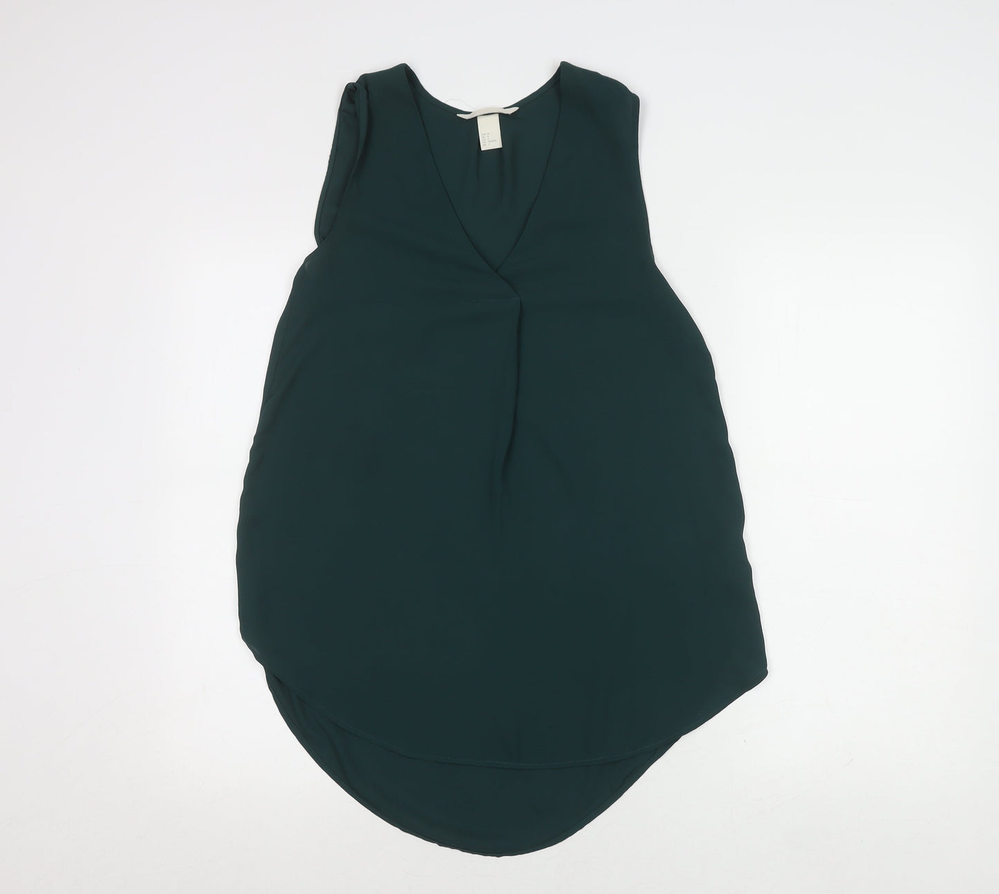 Womens UK Size 6 H&M Green Tunic Blouse