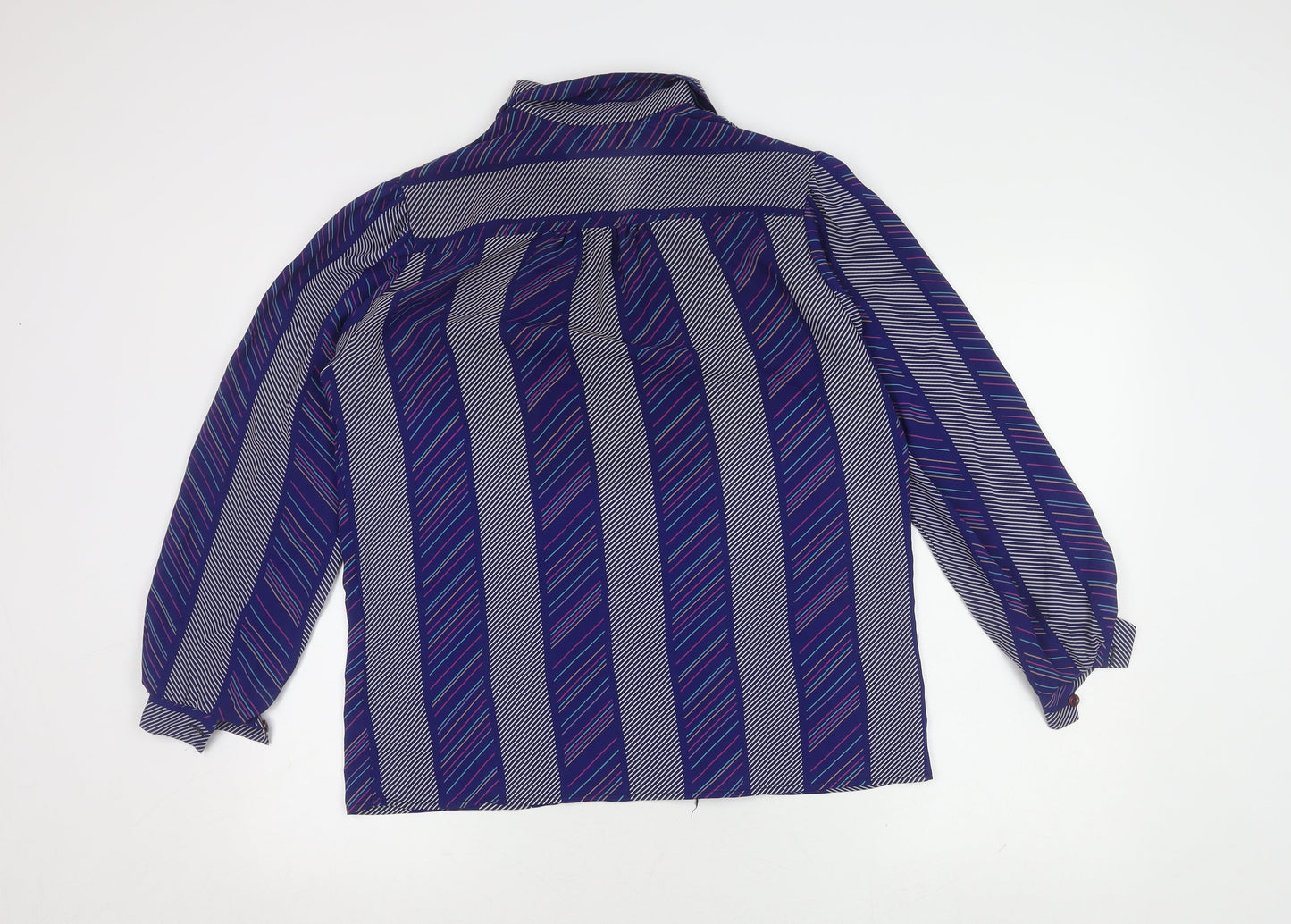 Clarissa Women's Blue Striped Button-Up Shirt Size 10