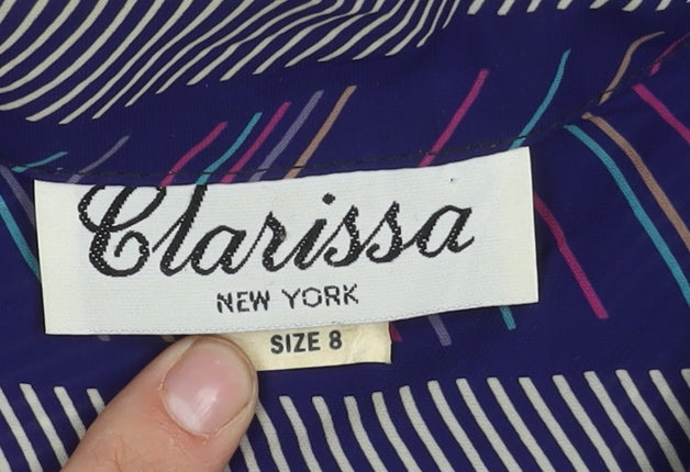 Clarissa Women's Blue Striped Button-Up Shirt Size 10