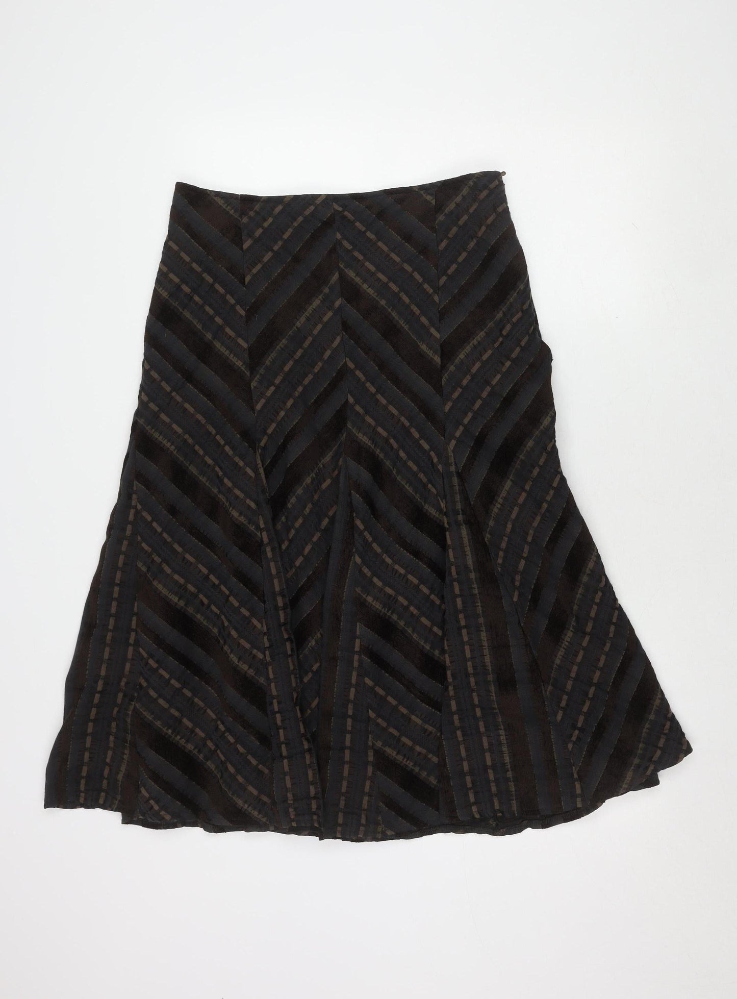 Marks and Spencer Women's Brown Geometric Skirt Size 12