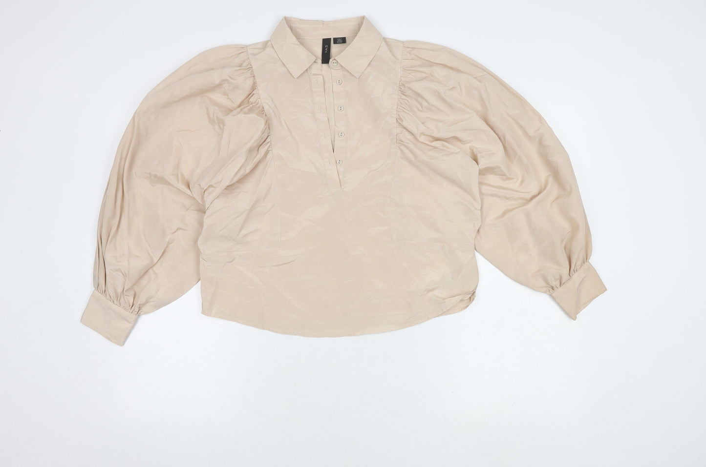 Womens UK Size S Y.A.S Beige Cropped Blouse