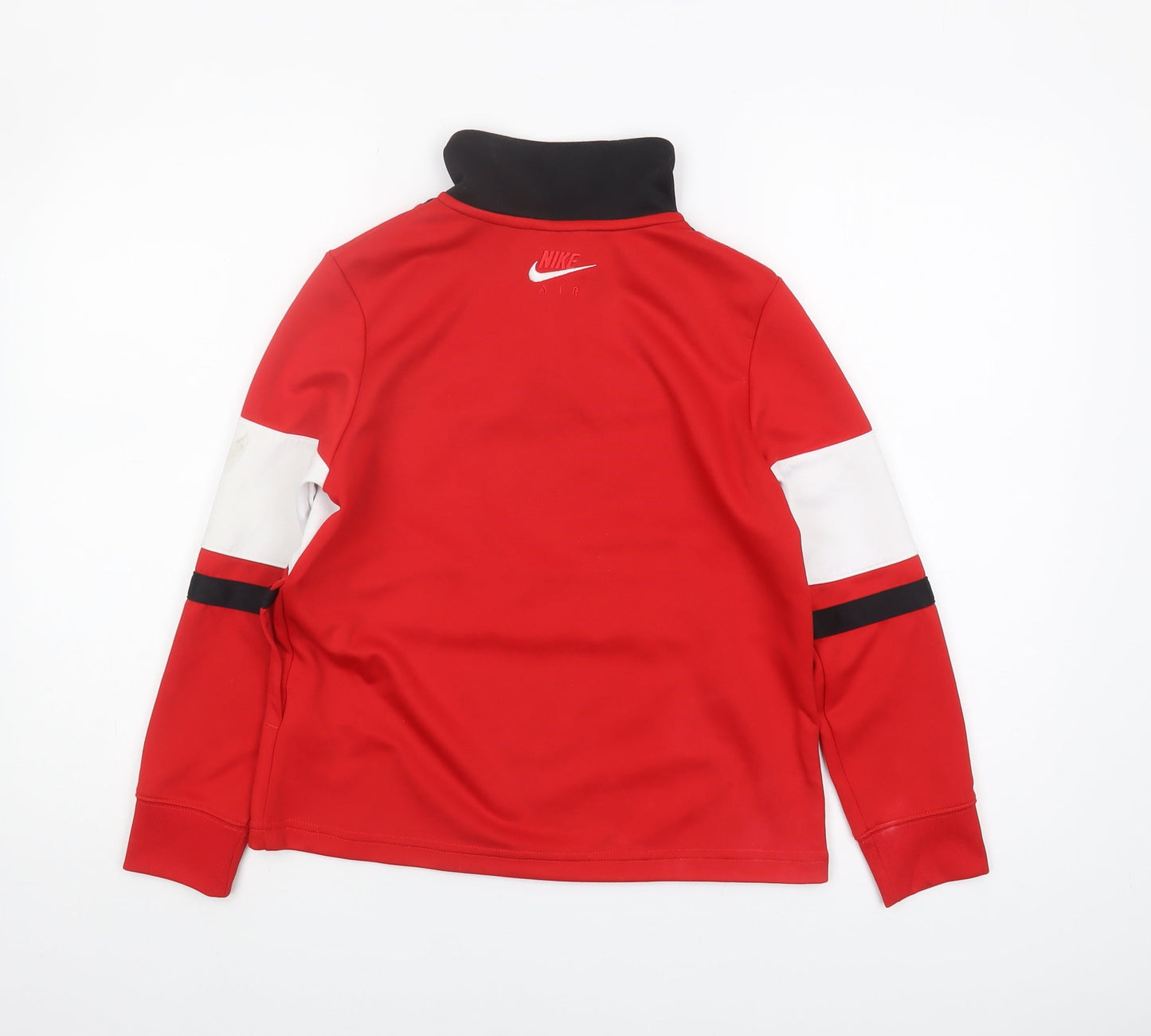 Nike Boys Red Colourblock Half Zip Sweater M