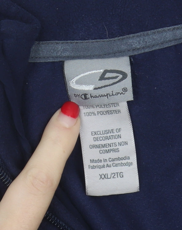 Mens UK Size 2XL Champion Blue Full Zip Sweatshirt