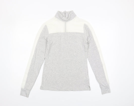 Karen Millen Women’s Grey High Neck T-Shirt, Size 8