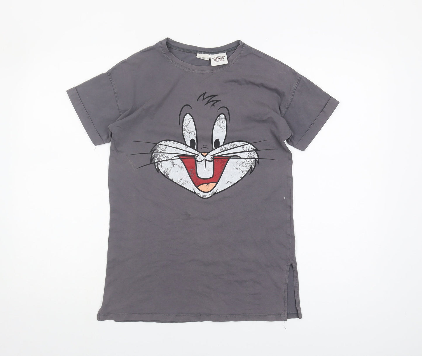 Looney Tunes Girls Grey T-Shirt 9 Years Graphic Print