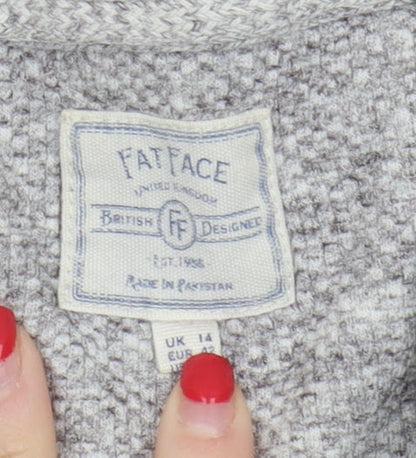 Womens UK Size 14 Fat Face Grey Pullover Hoodie