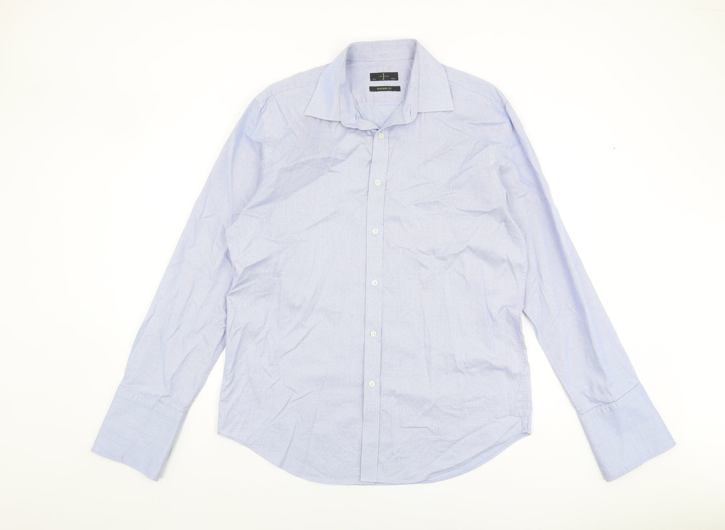 Jasper Conran Men's Blue Check Regular Fit Shirt 16.5
