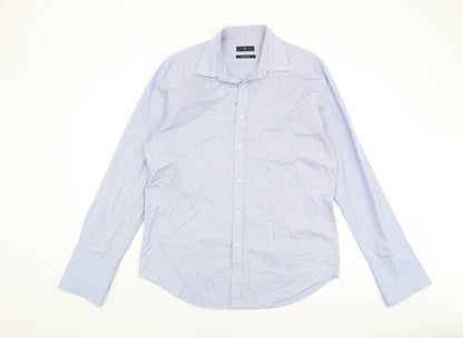 Jasper Conran Men's Blue Check Regular Fit Shirt 16.5