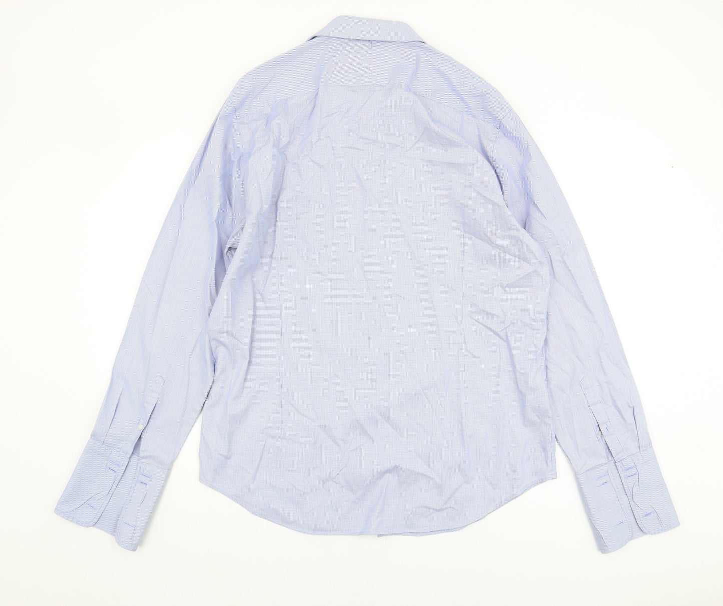 Jasper Conran Men's Blue Check Regular Fit Shirt 16.5