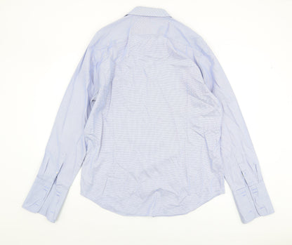 Jasper Conran Men's Blue Check Regular Fit Shirt 16.5