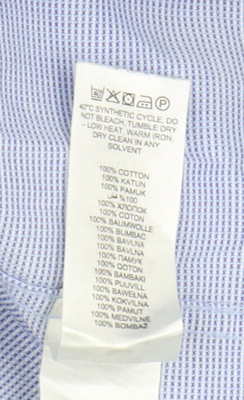 Jasper Conran Men's Blue Check Regular Fit Shirt 16.5
