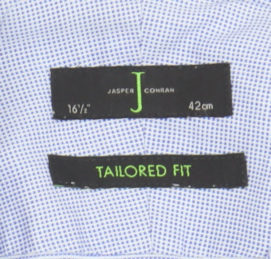 Jasper Conran Men's Blue Check Regular Fit Shirt 16.5