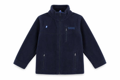 Front view of Regatta boys’ blue fleece jacket 3-4 years
