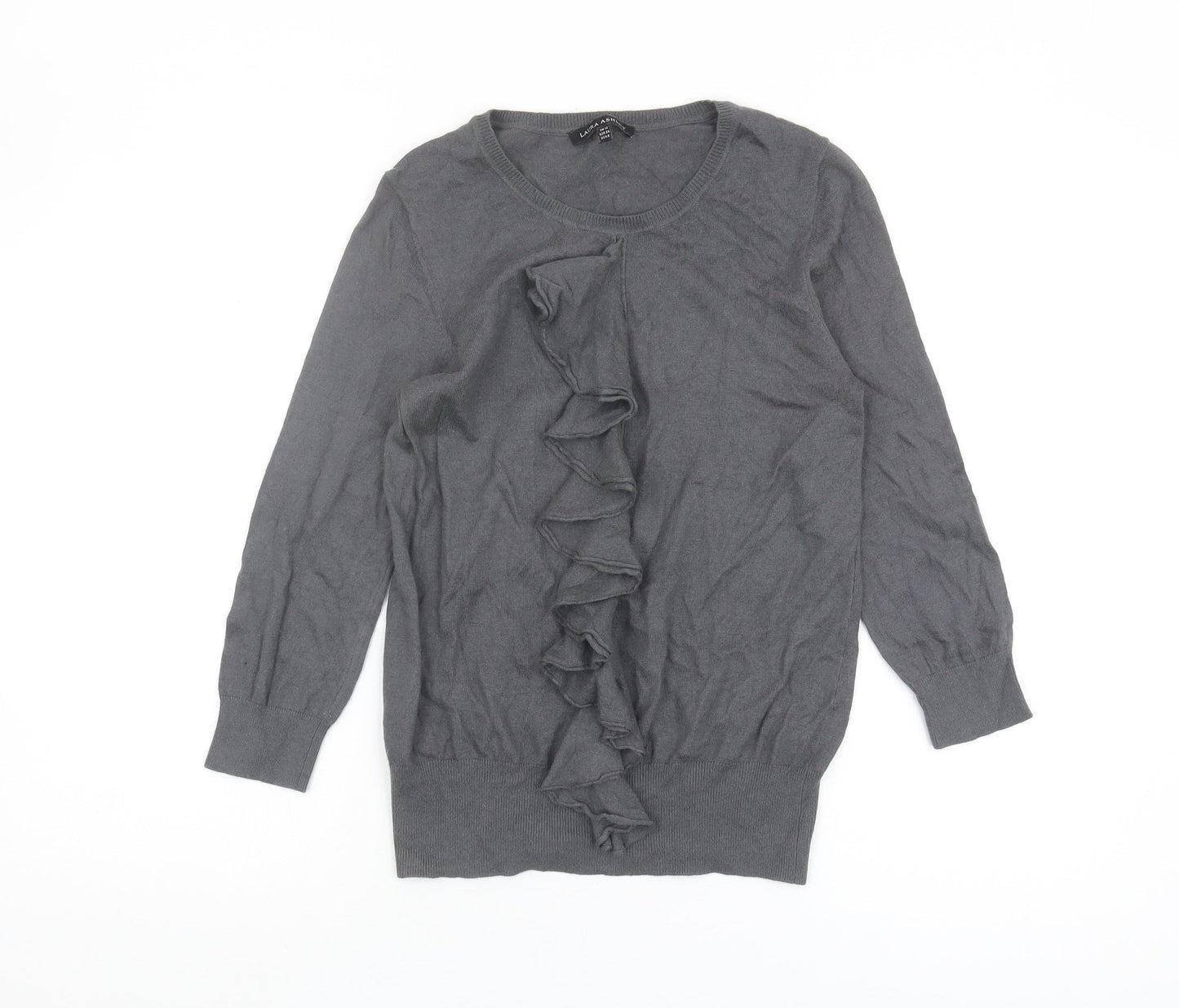 Womens UK Size 10 Laura Ashley Grey Pullover Jumper
