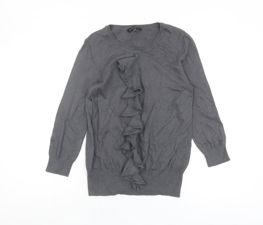 Womens UK Size 10 Laura Ashley Grey Pullover Jumper