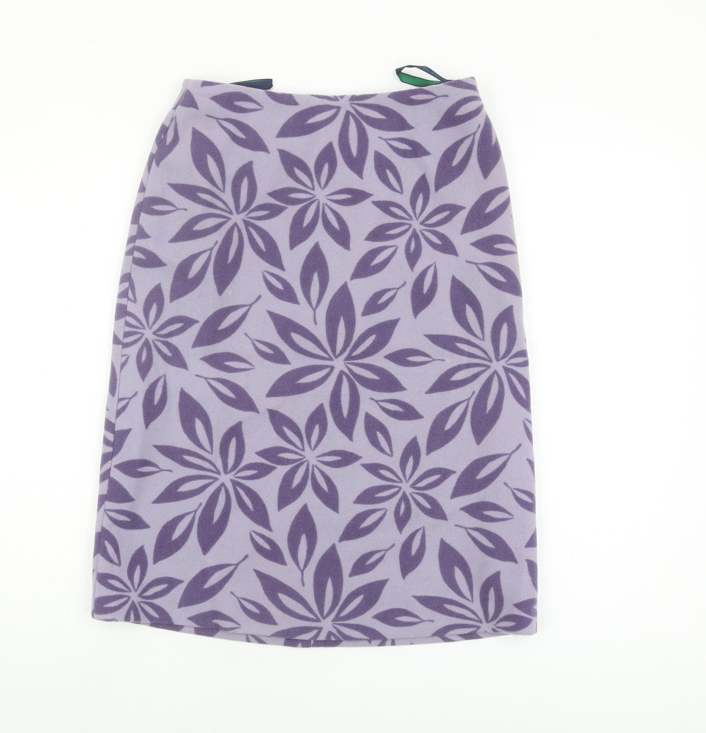 Boden Women's Purple Floral Wool Skirt, Size S