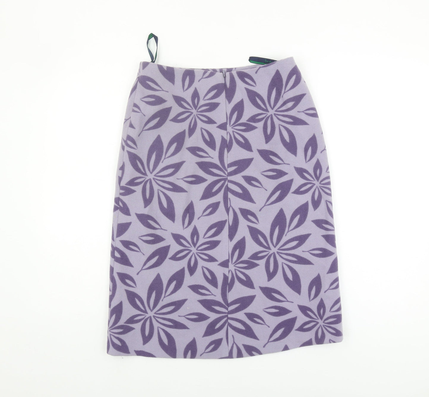 Boden Women's Purple Floral Wool Skirt, Size S