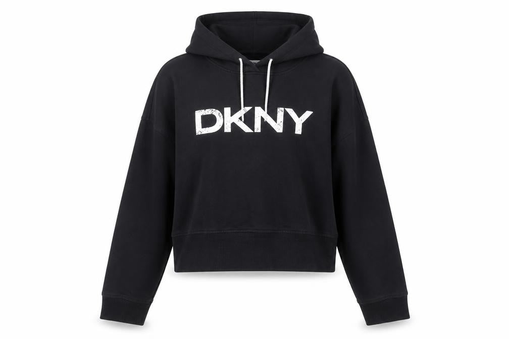 Womens UK Size L DKNY Sport Black Pullover Hoodie