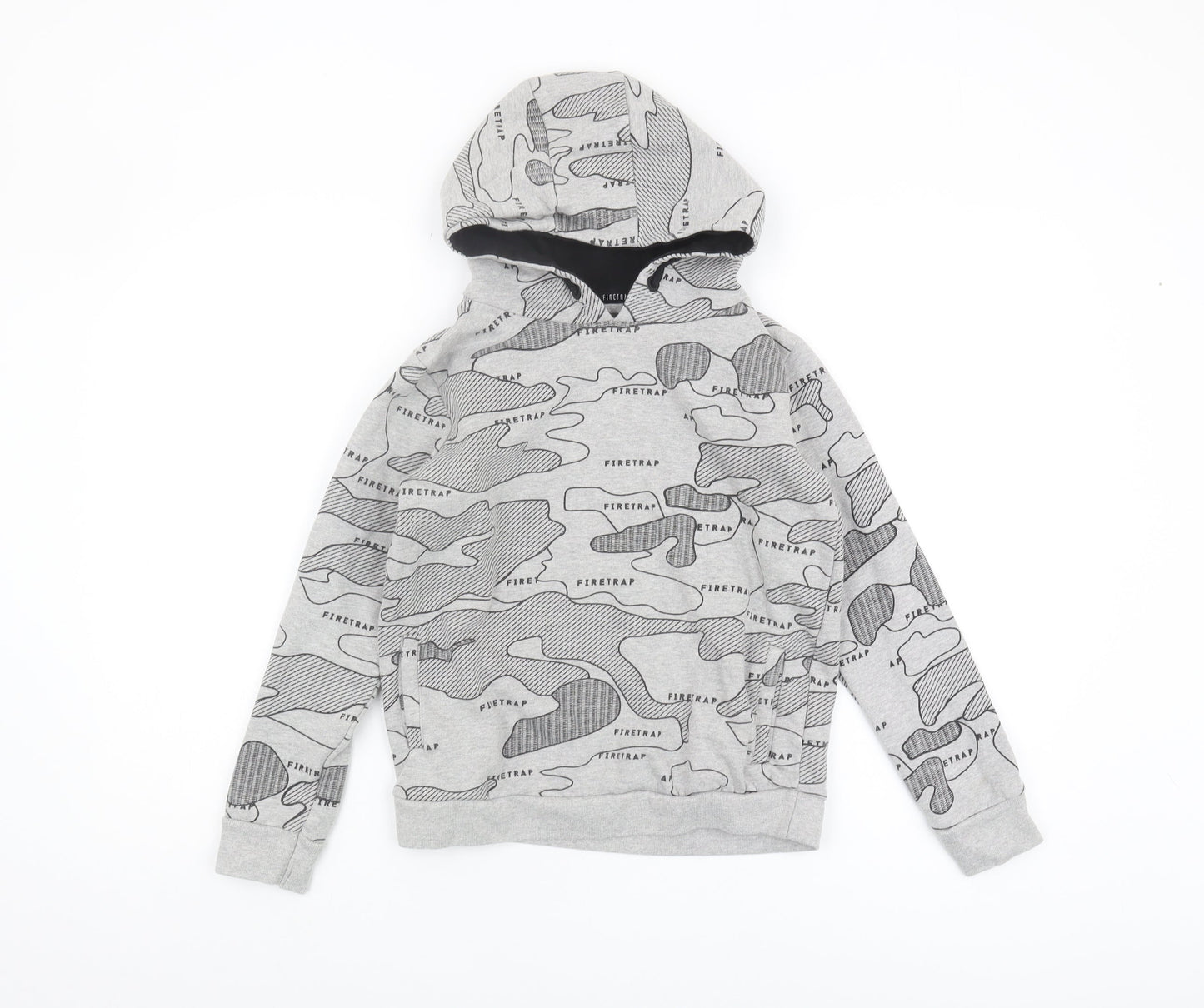 Firetrap Boys Grey Camouflage Hoodie, Size 11-12 Years