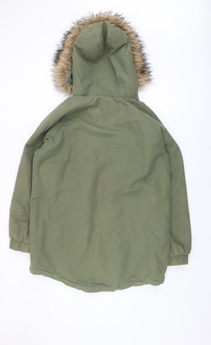 Womens UK Size 8 Superdry Green Parka Coat
