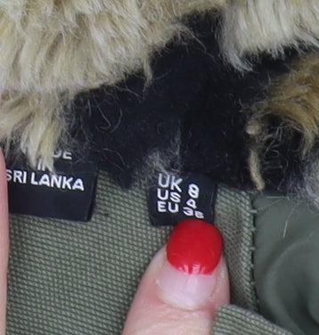 Womens UK Size 8 Superdry Green Parka Coat