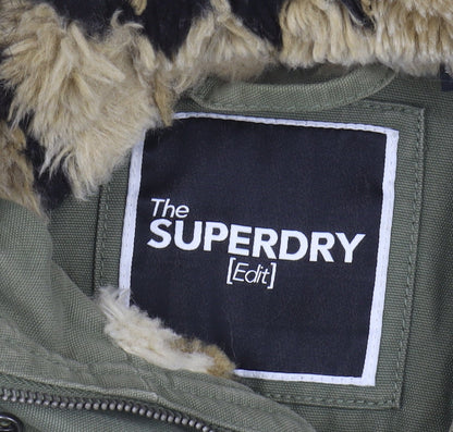 Womens UK Size 8 Superdry Green Parka Coat