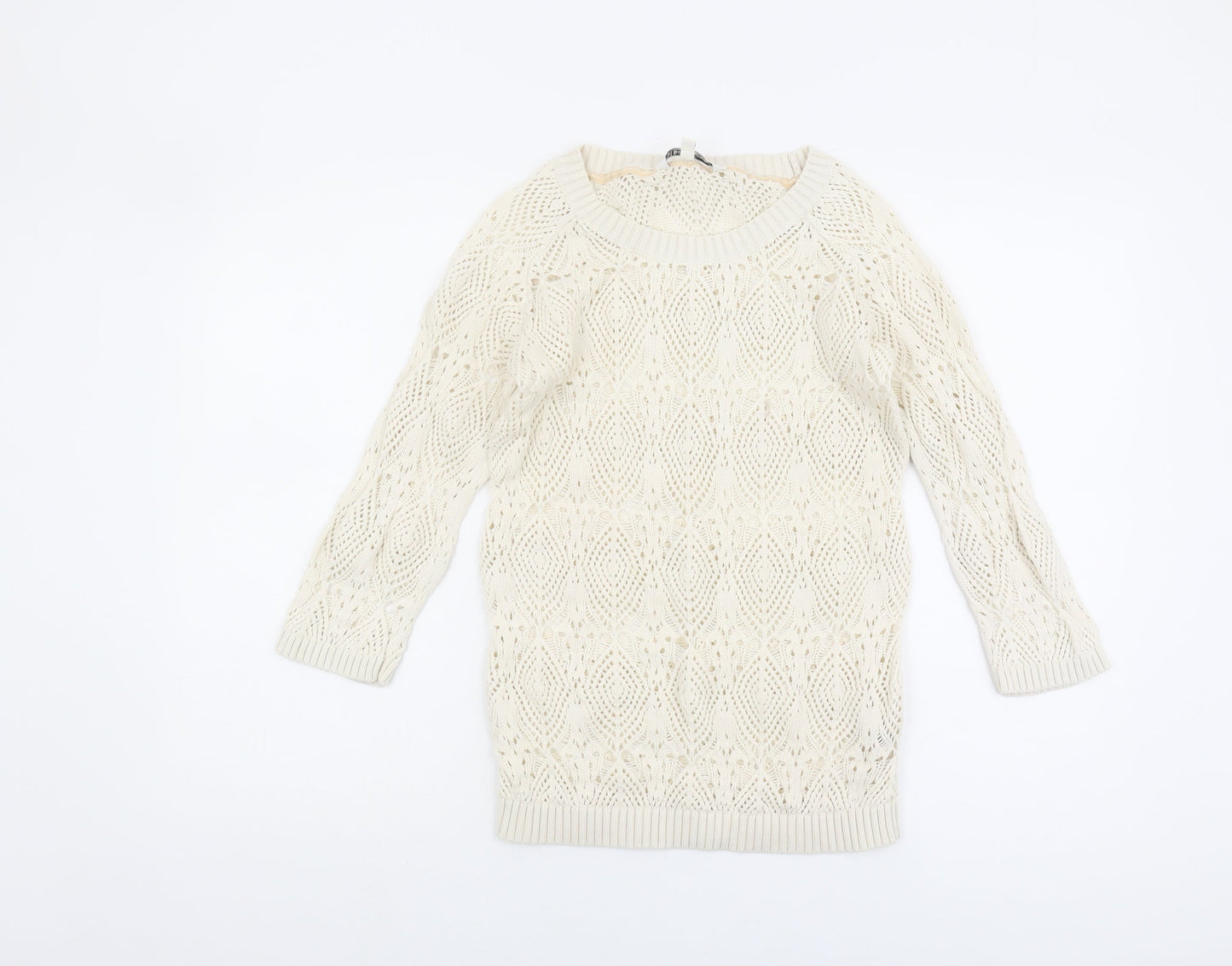 Womens UK Size 8 Fat Face Ivory Pullover Jumper