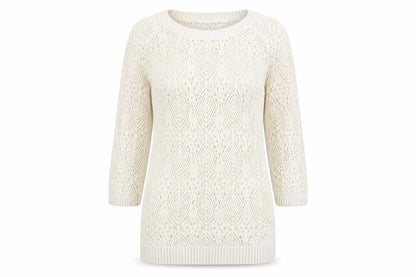 FatFace Women’s Ivory Open-Knit Jumper, Size 8