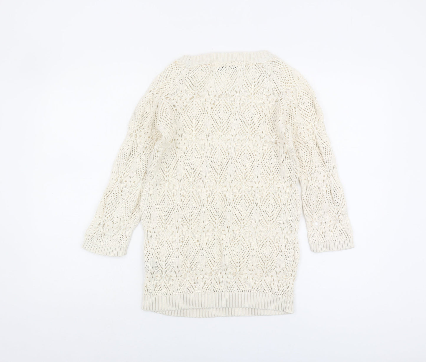 Womens UK Size 8 Fat Face Ivory Pullover Jumper