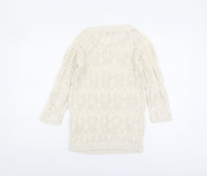 Womens UK Size 8 Fat Face Ivory Pullover Jumper