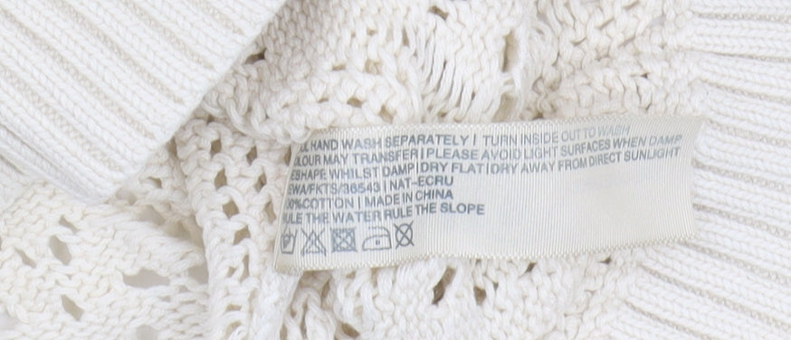 Womens UK Size 8 Fat Face Ivory Pullover Jumper