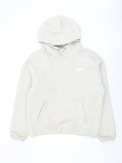 Nike Unisex Ivory M Pullover Hoodie with Logo & Pocket