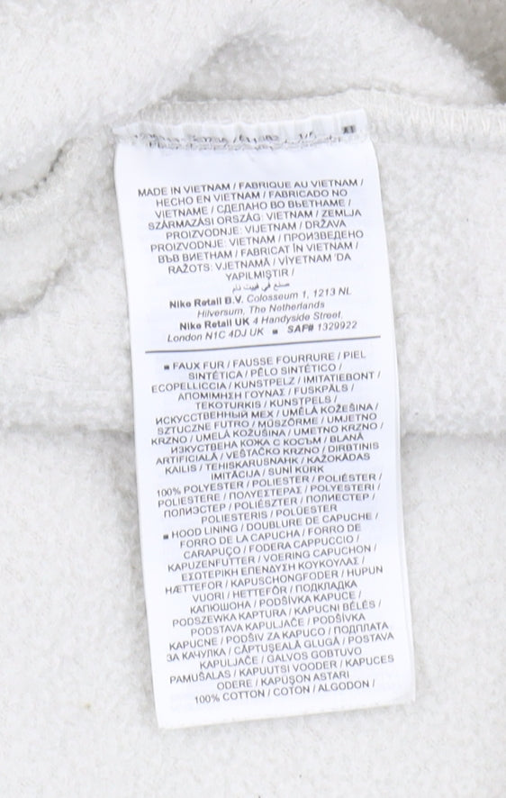 Nike Unisex Ivory M Pullover Hoodie with Logo & Pocket