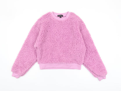 Brave Soul Women's Pink Fleece Pullover Sweatshirt S