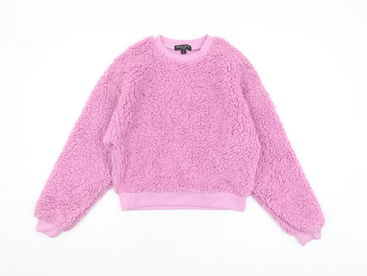 Brave Soul Women's Pink Fleece Pullover Sweatshirt S