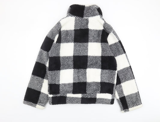 QED London Women's Black Check Jacket Size L Zip