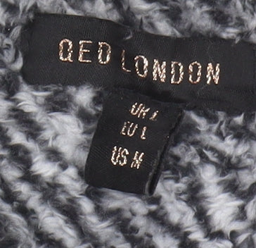 QED London Women's Black Check Jacket Size L Zip