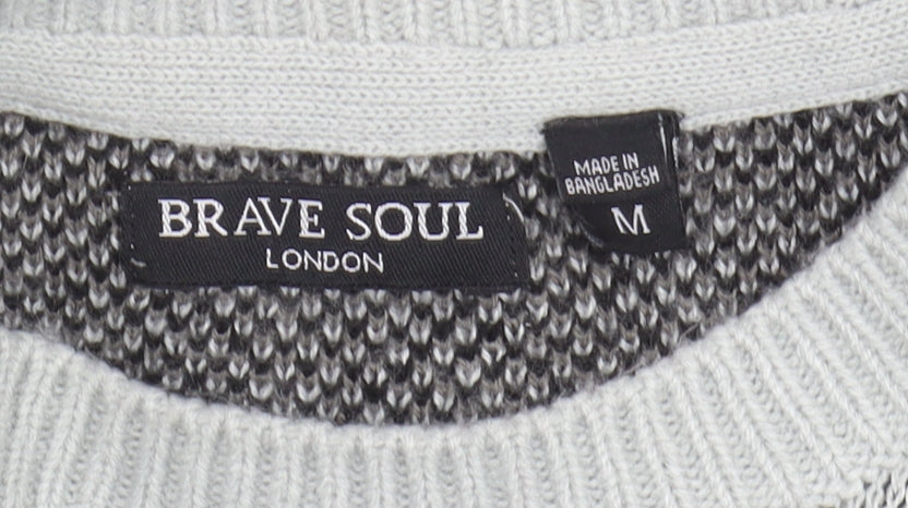 Womens UK Size M Brave Soul Grey Pullover Jumper