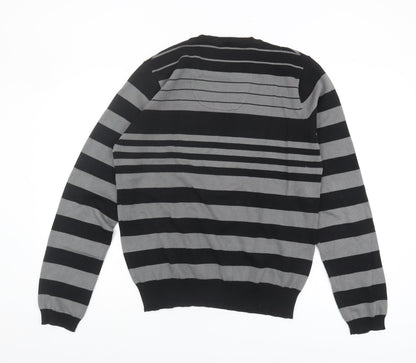 Brave Soul Men's Black Striped Pullover Jumper M