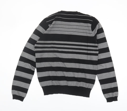 Brave Soul Men's Black Striped Pullover Jumper M