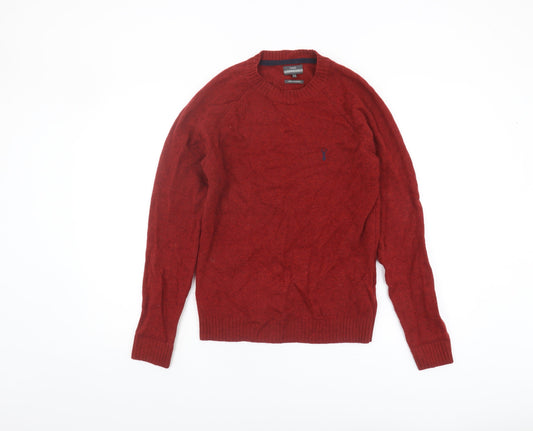 Next Men's Red XS Lambswool Crew Neck Pullover Jumper
