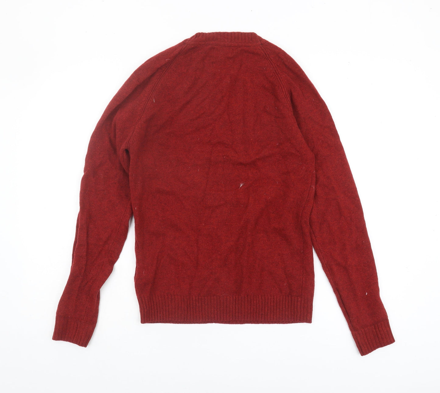 Next Men's Red XS Lambswool Crew Neck Pullover Jumper