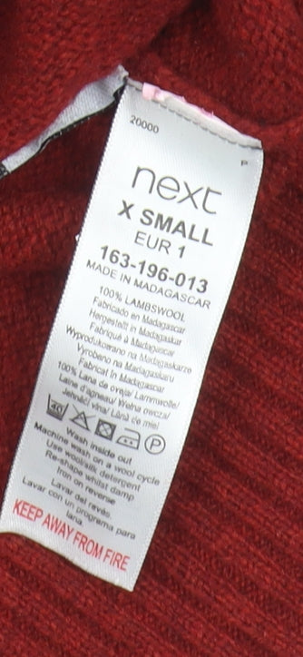 Next Men's Red XS Lambswool Crew Neck Pullover Jumper