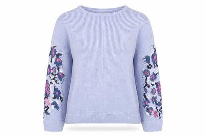 Womens UK Size 12 Cotton Traders Blue Pullover Jumper